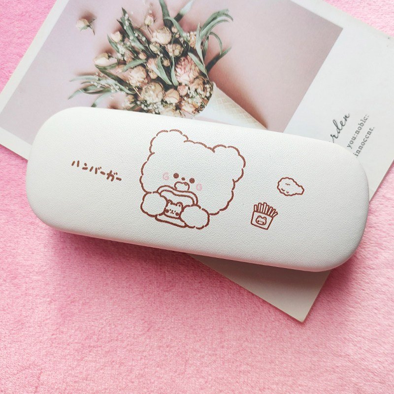Cartoon Print PU-Covered Metal Hard Shell Eyeglass Case - 图片 3