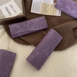 Purple Textured Envelope-Style Eyeglass Case