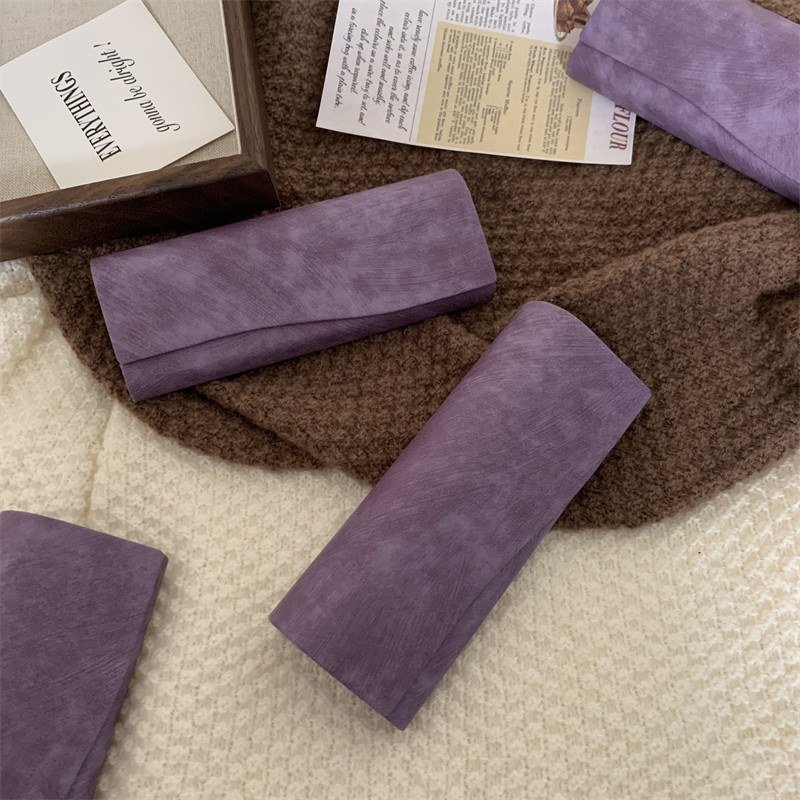 Purple Textured Envelope-Style Eyeglass Case