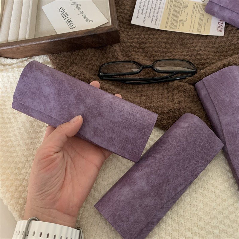Purple Textured Envelope-Style Eyeglass Case - 图片 2