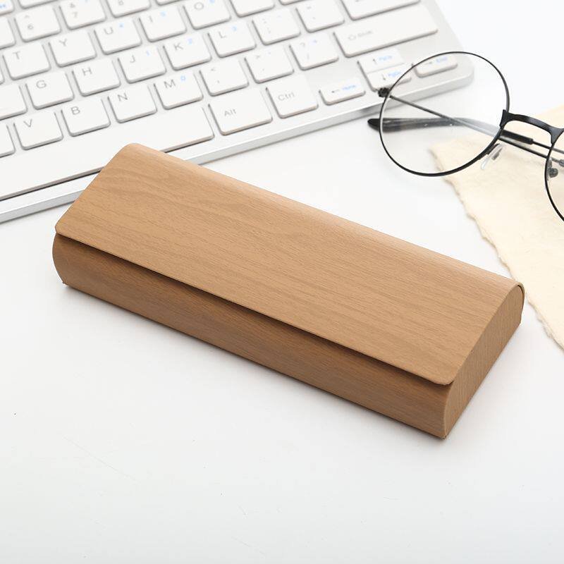 Wood-Grain Effect Rectangular Eyeglass Case - 图片 4