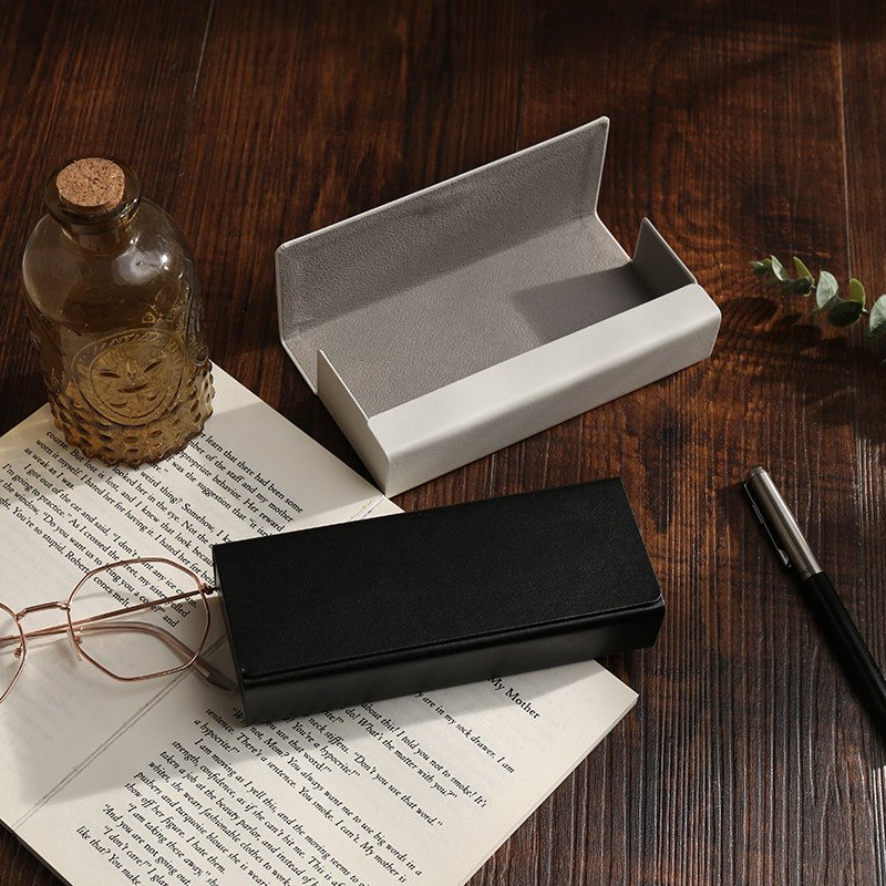 Handcrafted PU Leather Rectangular Eyeglass Case