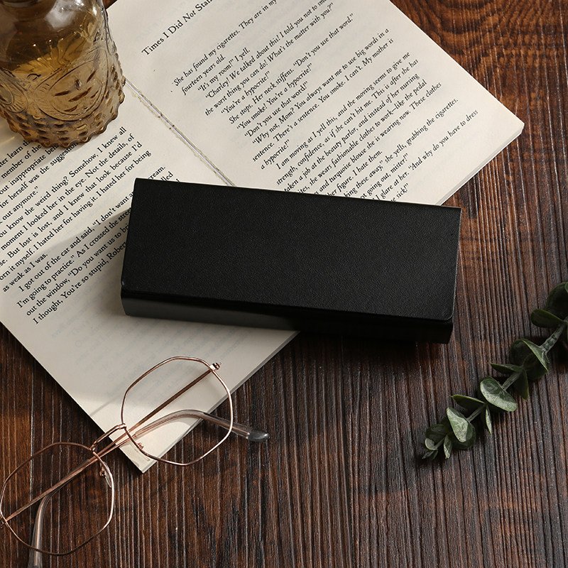 Handcrafted PU Leather Rectangular Eyeglass Case - 图片 3