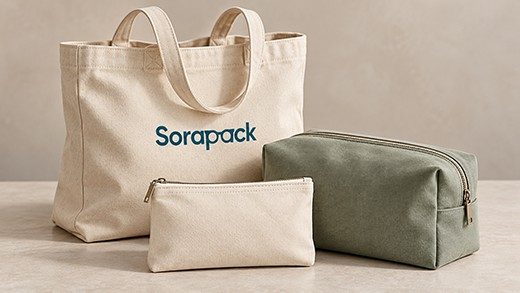Coordinated canvas tote and cosmetic pouches-2