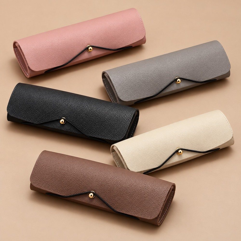 Wholesale glasses cases in pink, grey, black, ivory and coffee