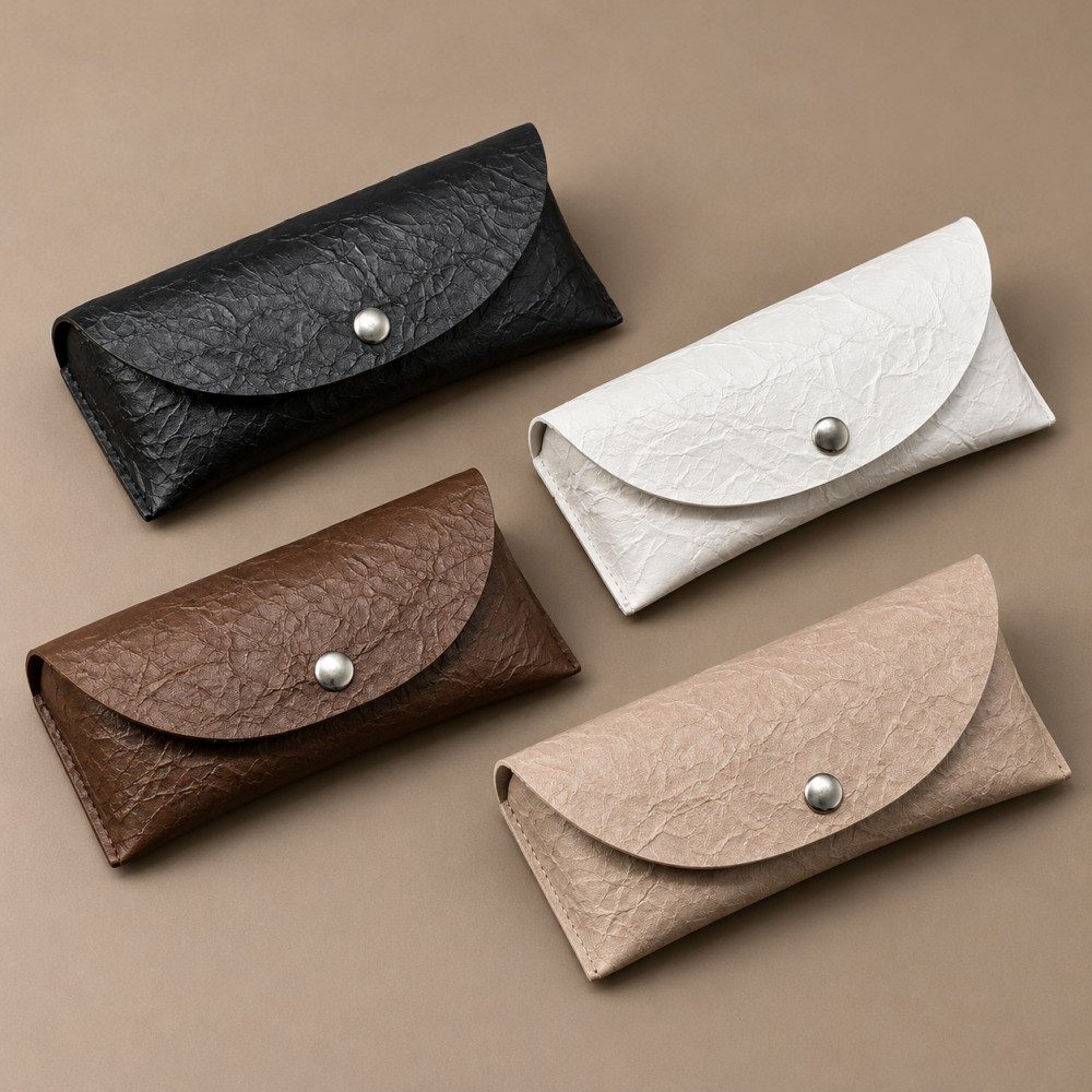 Soft glasses cases wholesale in black, white, brown and khaki